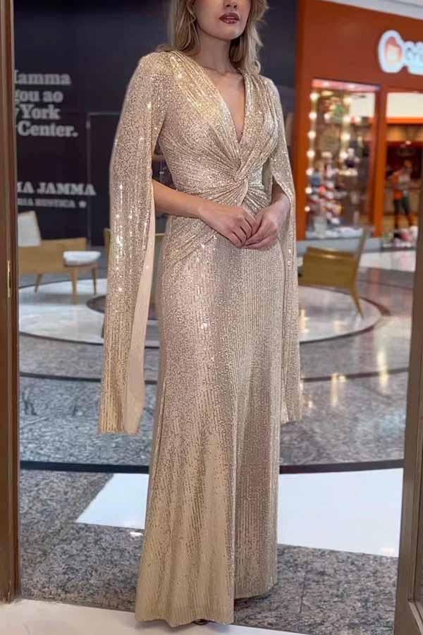 Luxe Draped Evening Gown