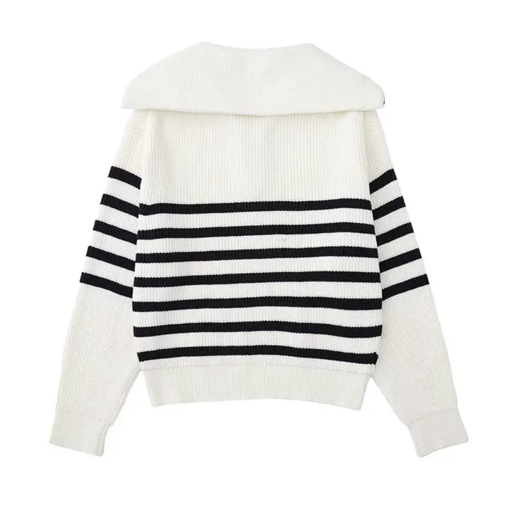 Nordic Zip Up Stripe Sweater