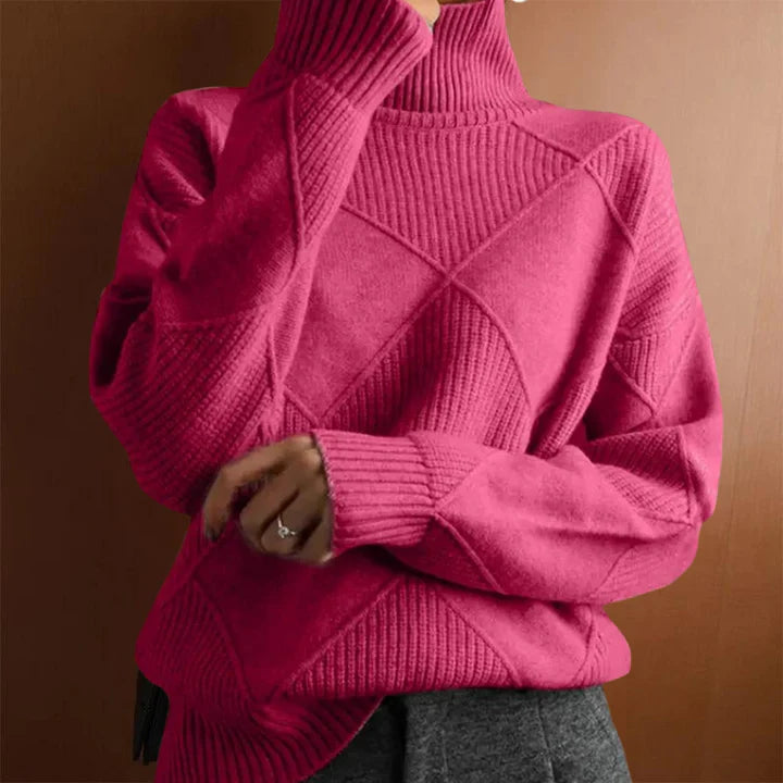 Sweater with warming collar