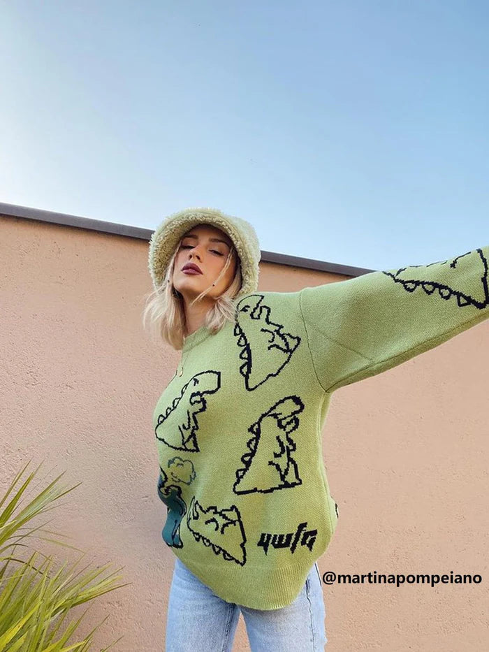 Dinosaur | Pattern Knit Sweater