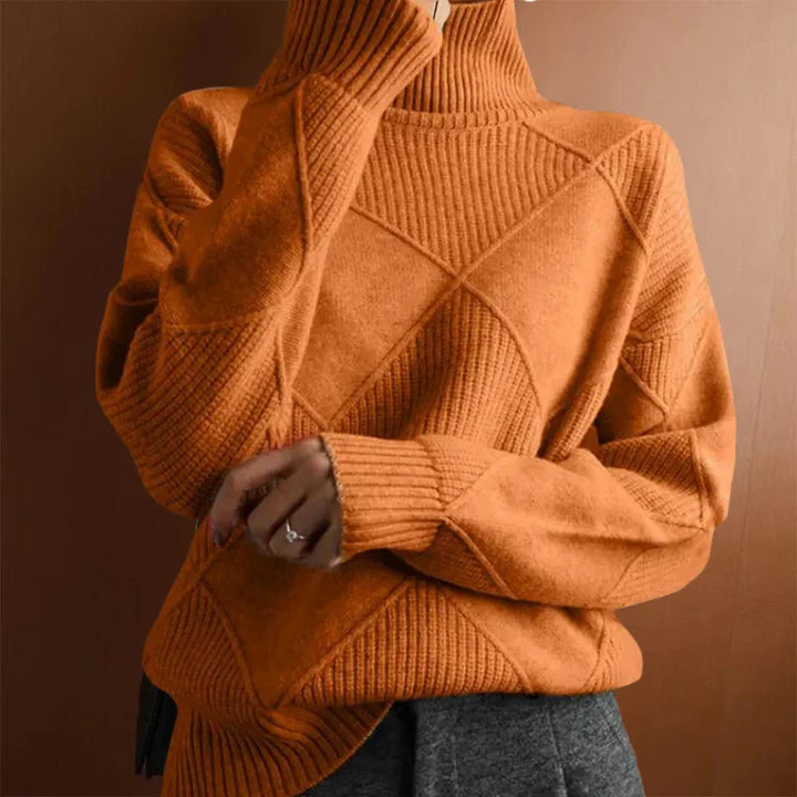 Sweater with warming collar