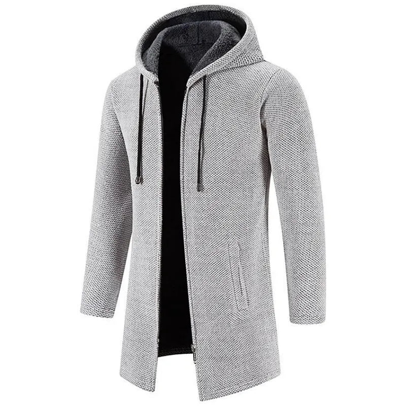 Venti | Padded Zipper Hooded Cardigan