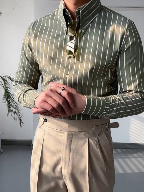 STRIPED | Retro Italian Slim Shirt