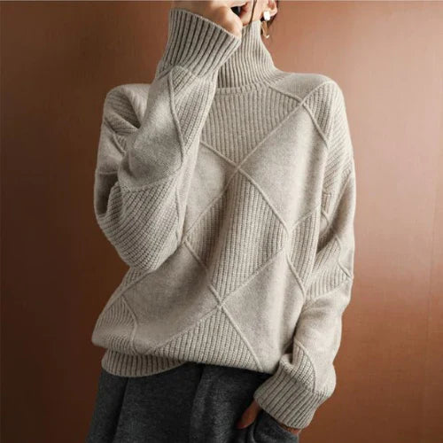 Sweater with warming collar