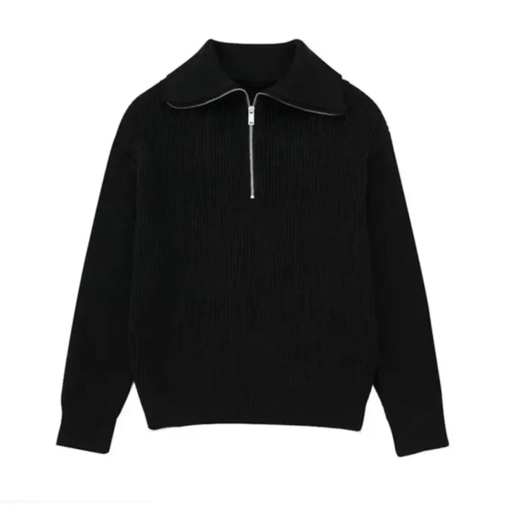 Nordic Zip Up Stripe Sweater