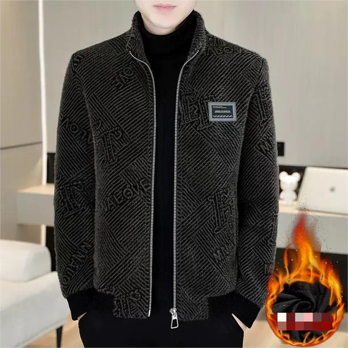 Men's Fashionable Warm and Casual Stand-up Collar Jacket