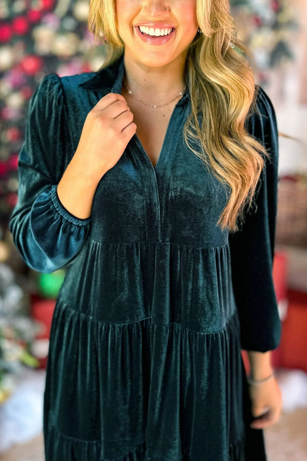 Velvet Elegance Tiered Dress