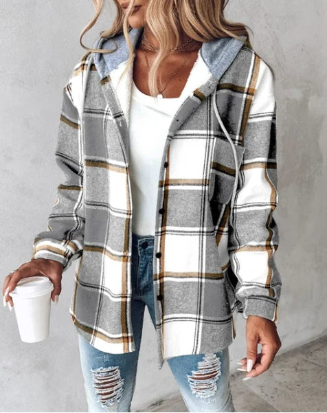 Serene | Checked Hooded Shirt