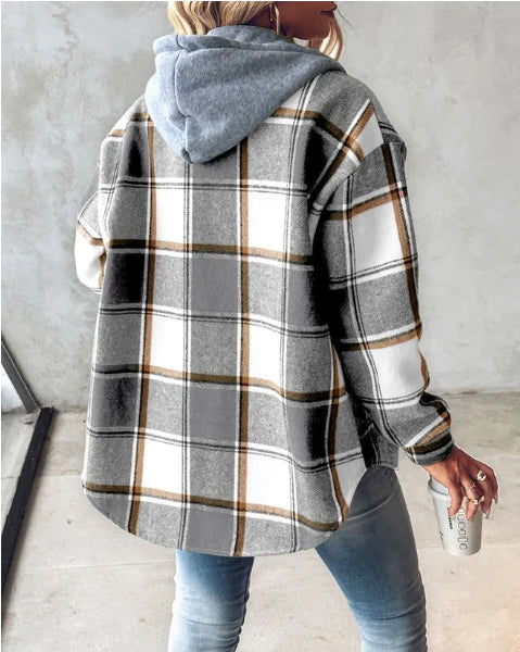 Serene | Checked Hooded Shirt