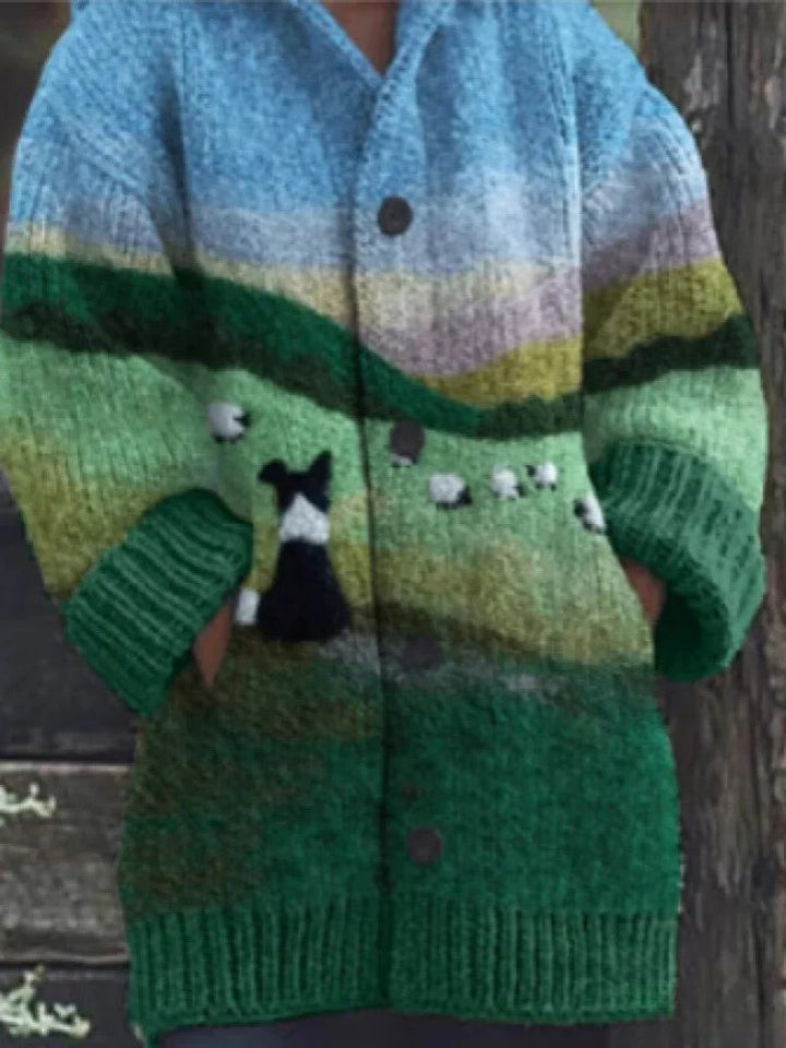 Colorful Knit Cat Cardigan