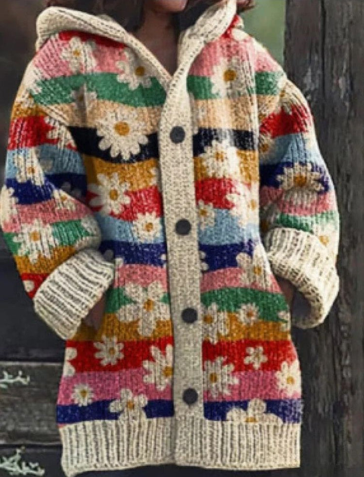 Colorful Knit Cat Cardigan