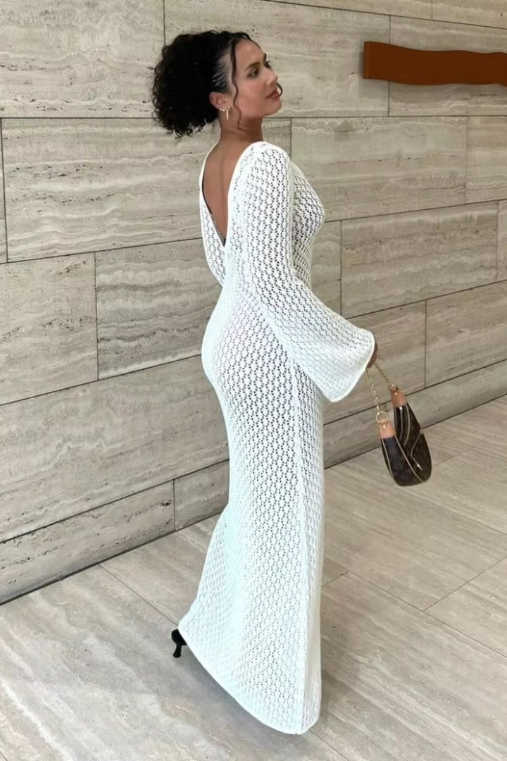 Ivory Allure Knit Maxi Dress