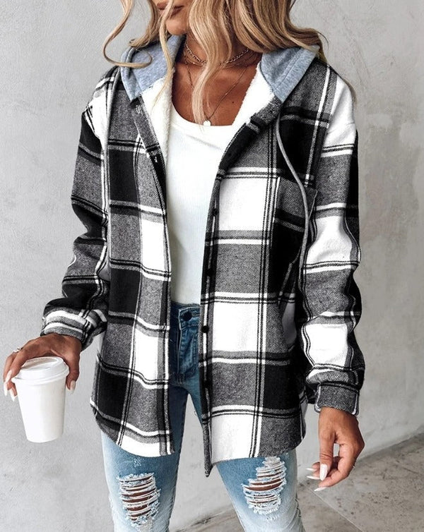 Serene | Checked Hooded Shirt