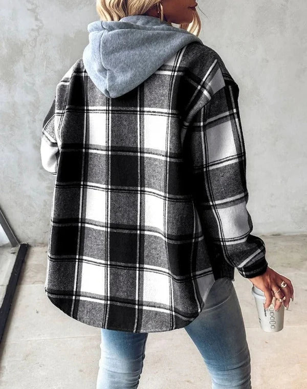 Serene | Checked Hooded Shirt