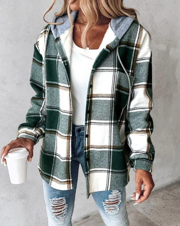 Serene | Checked Hooded Shirt