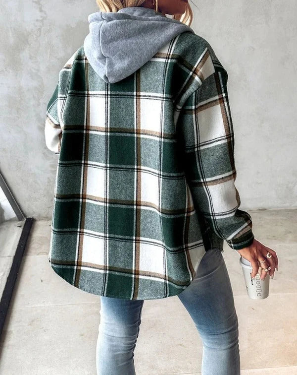 Serene | Checked Hooded Shirt