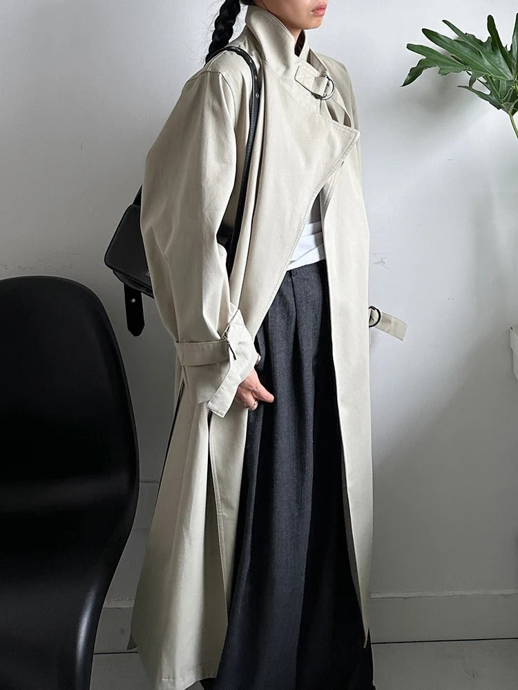 Apricot | Elegant Long Trench Coat