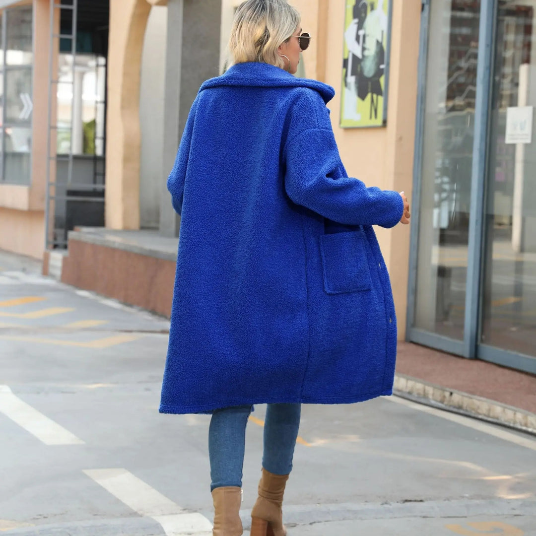 Vogue | Long Royal Blue Teddy Coat