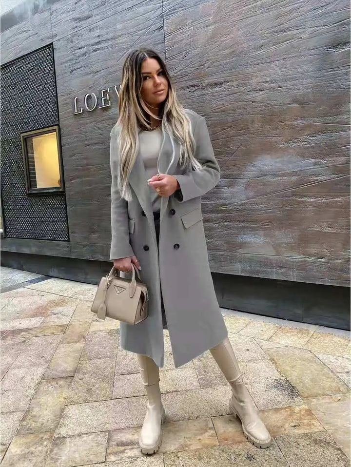 Long Sleeved Suit Collar Coat