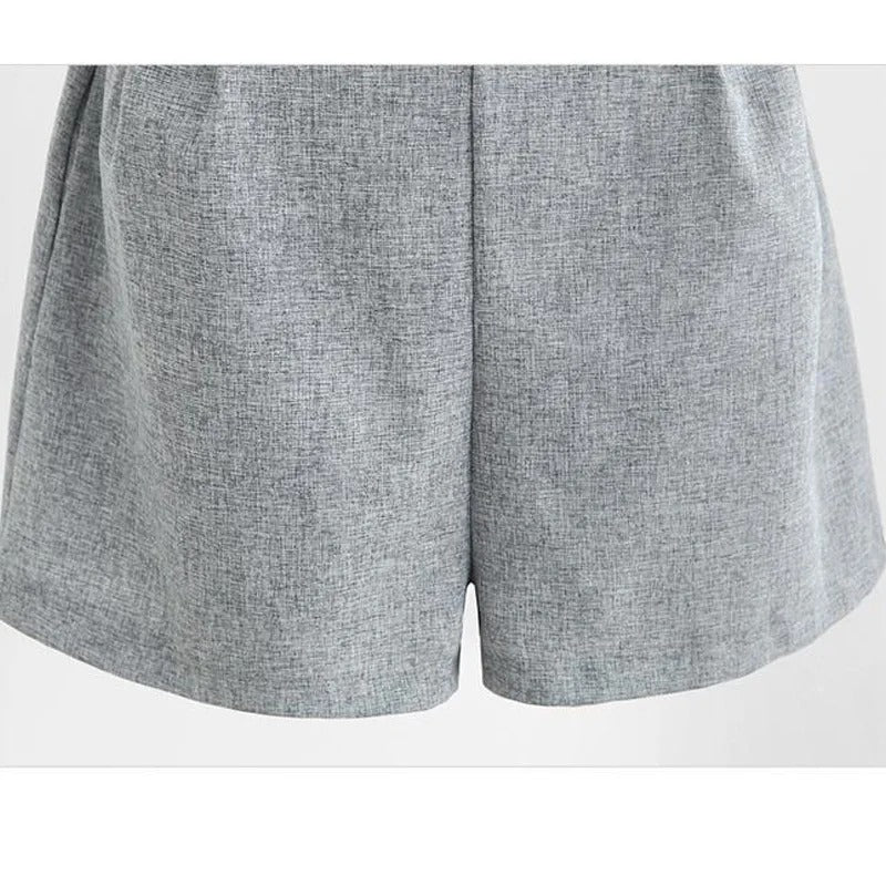 Soft Cotton Linen Oversized Shorts Set