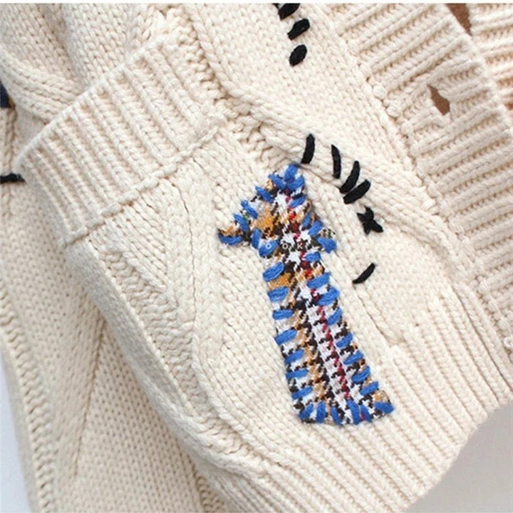 Embroidered Knitted Cardigan