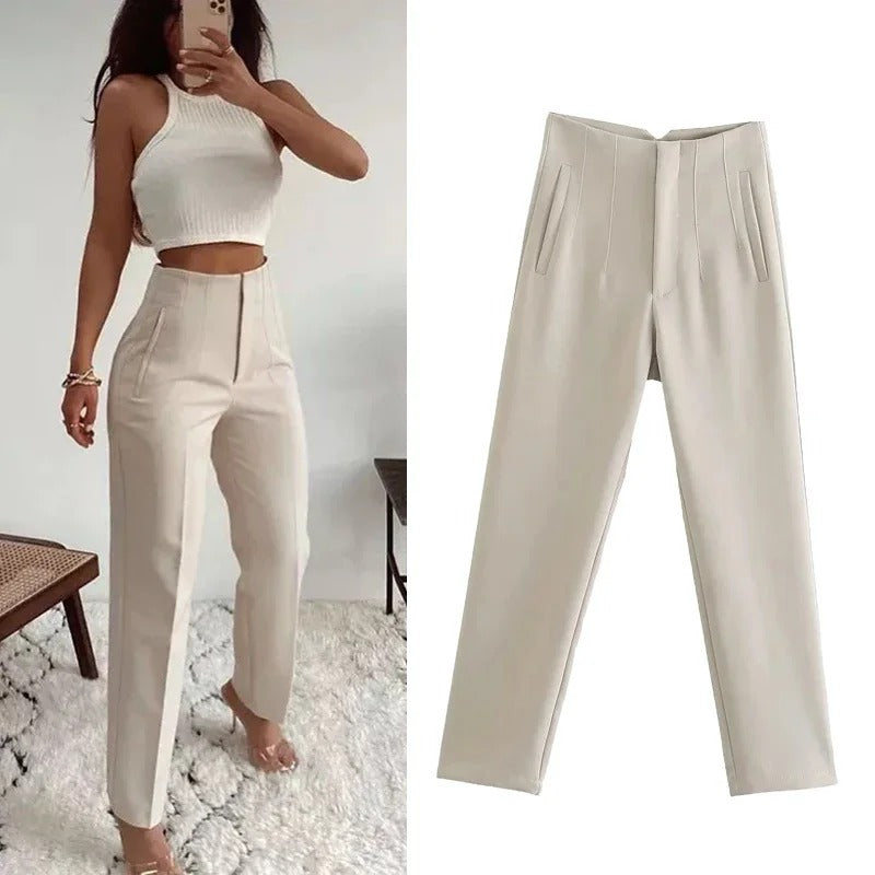 VOGUE | High-Waist Ankle-Length Trousers