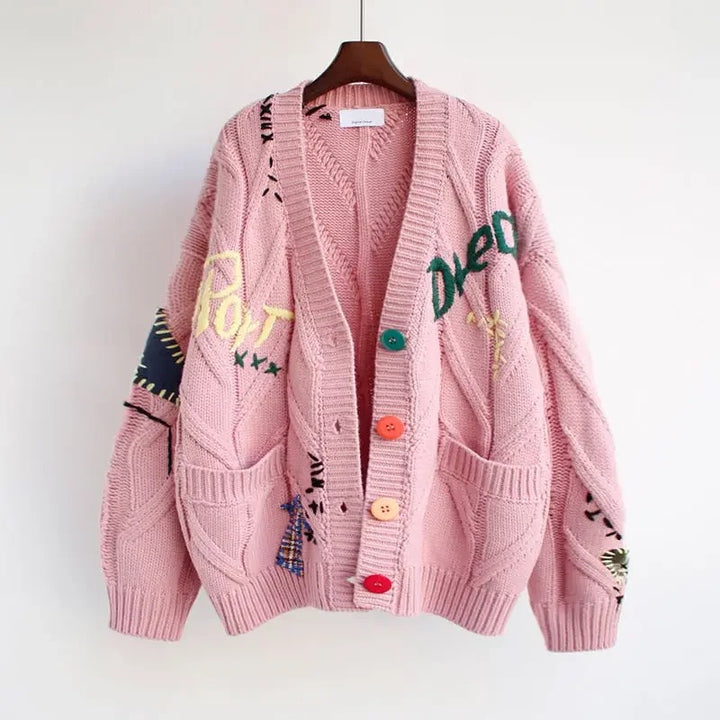 Embroidered Knitted Cardigan