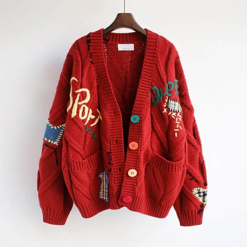 Embroidered Knitted Cardigan