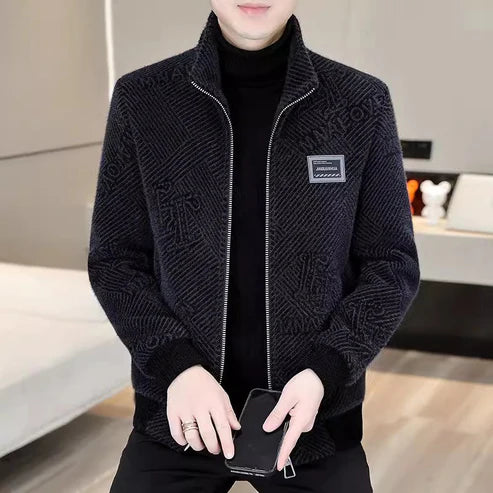 Men's Fashionable Warm and Casual Stand-up Collar Jacket