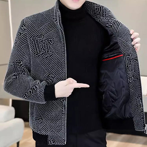 Men's Fashionable Warm and Casual Stand-up Collar Jacket